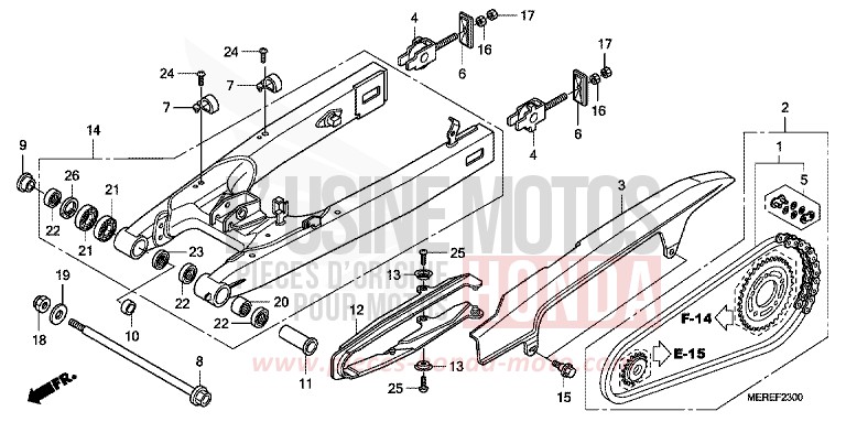 BRAS OSCILLANT von CBF600N ABS PEARL NIGHTSTAR BLACK (NHA84) von 2009